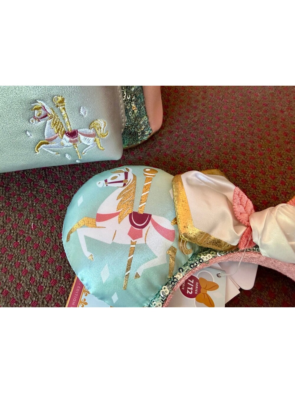 Loungefly Minnie Main Attraction King Arthur Carrousel Backpack + Ears SET NWT - Picture 10 of 14